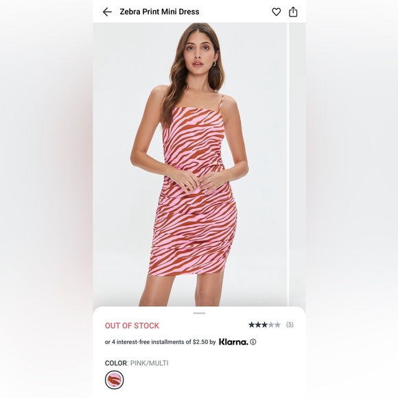 Zebra Print Ruched Dress - Picture 7 of 10